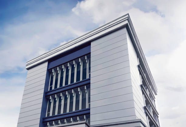 istock Beautiful modern office buildings skyscrapers 673237474