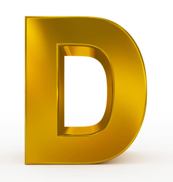 istock letter D 3d golden isolated on white 673241052