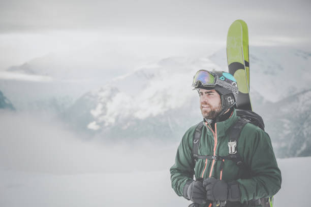 istock Backcountry Skier on Mountain Summit 673247066