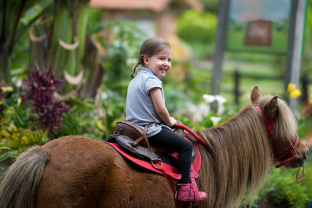 istock Girl riding a pony 673247288