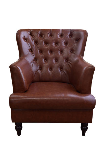 istock Brown leather armchair. 673265536
