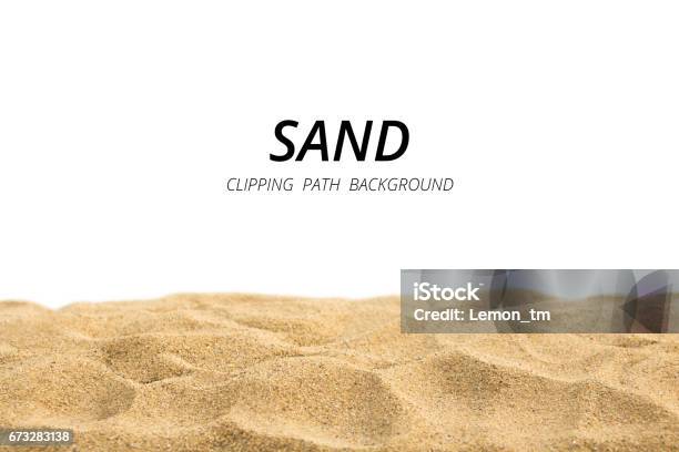 Sand Background Witn Clipping Path Stock Photo - Download Image Now - Sand, Beach, Cut Out