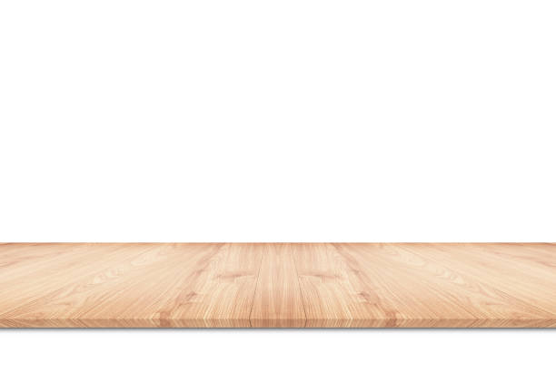 istock Empty top of wooden table or counter isolated 673285950