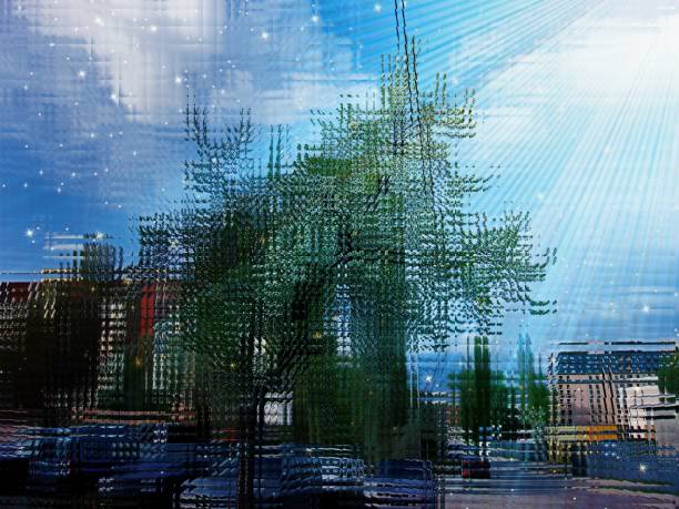 istock Night City Glass Illusion 673287482