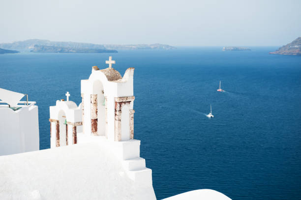 istock White church in Santorini island, Greece. 673307168