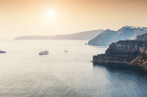 istock View of volcano on Santorini island, Greece. 673307282