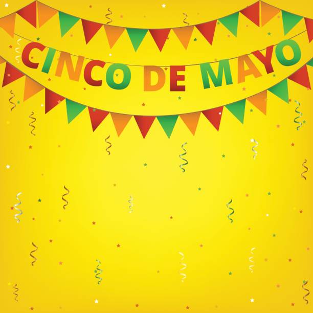 illustrazioni stock, clip art, cartoni animati e icone di tendenza di cinco de mayo bunting colorato - mexico mexican culture cinco de mayo art