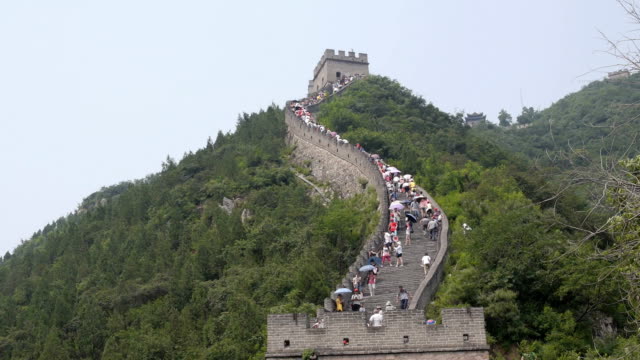 time lapse great wall of china tourists