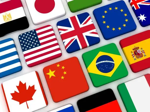 Photo of World flags keyboard internet travel