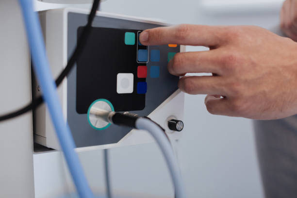 istock Part of medical instrument starting work 673325840