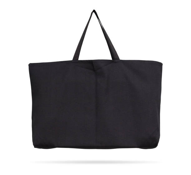 istock Black fabric bag on isolated background with clipping path. 673326854