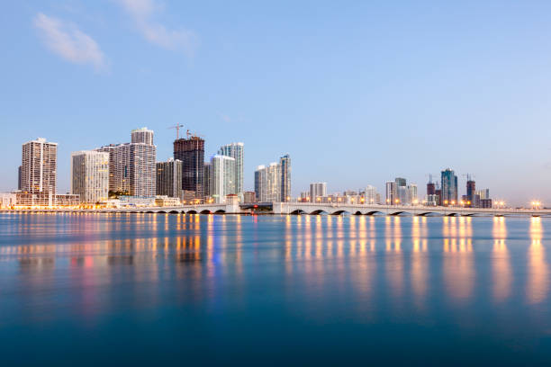 istock Miami skyline at twilight. Florida, USA 673329314