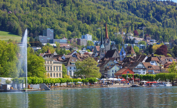 City of Zug in Switzerland stock photo