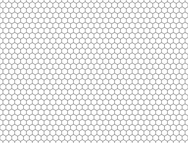 bezszwowe tło sześciokątne konturu - mirrored pattern stock illustrations