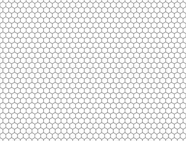 Vector illustration of seamless contour  hexagon background