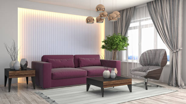 istock Interior living room. 3d illustration 673367918