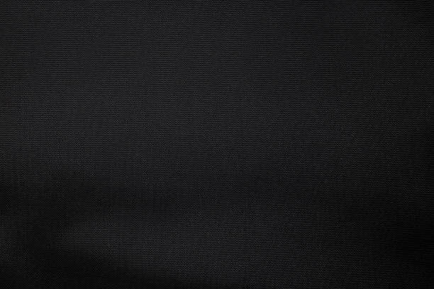 istock Detail of black textile texture background. Closeup fabric pattern material. 673371272