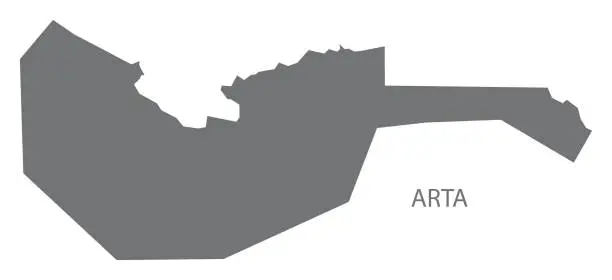 Vector illustration of Arta Djibouti Map grey illustration silhouette