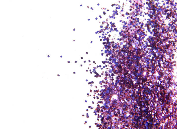 istock Purple glitter sparkles on white background 673382894