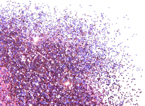 istock Purple glitter sparkles on white background 673383004