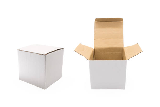 istock White carton box on isolated background with clipping path. 673389384