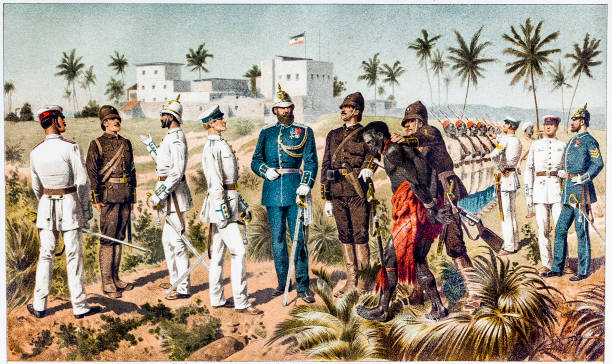 униформа защитной группы для немецкой восточной африки. - colony stock illustrations