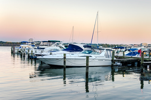 Marina along the Potomac River at Dusk. Alexandria, VA.