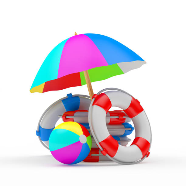 istock Colorful equipment for beach holidays 673406210