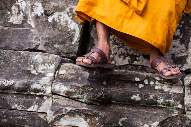 vivendo em um monastério budista - tibet monk architecture india - fotografias e filmes do acervo