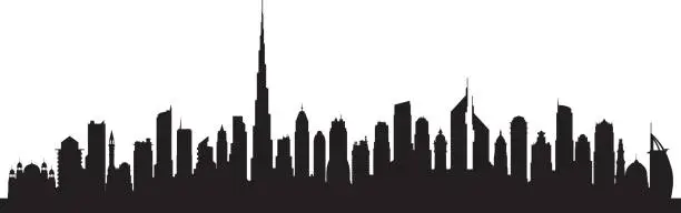 Vector illustration of Dubai (All Buildings are Complete and Moveable)