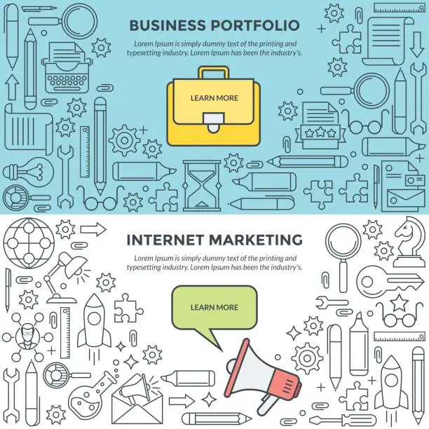 Vector illustration of Banners for Internet Marketing and business portfolio