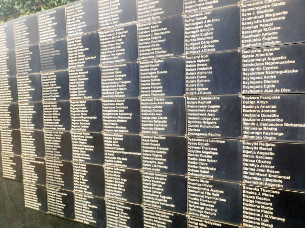 Names, National Memorial to the victims of Genocide, Kigali, Rwanda Kigali: Names of victims at mass graves in National Memorial to the victims of Genocide in Kigali, Rwanda, Africa. rwanda photos stock pictures, royalty-free photos & images