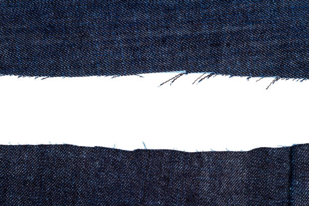 istock Pieces of dark blue jeans fabric 673435904