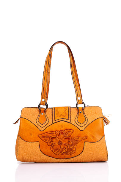 istock Leather female bag on a white background 673464774