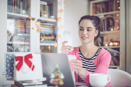 Young woman at home