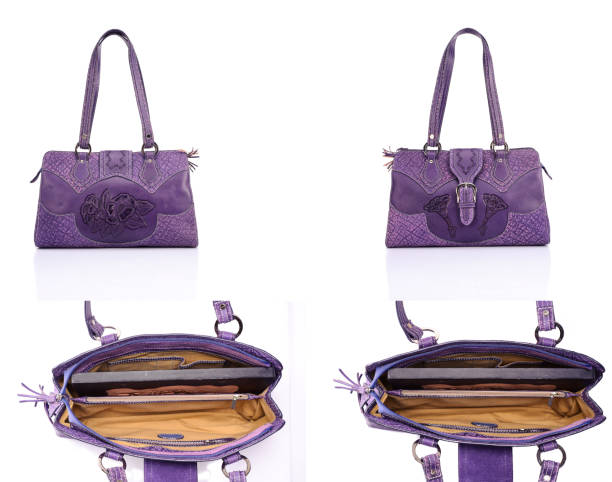 istock Leather female bag on a white background 673475142