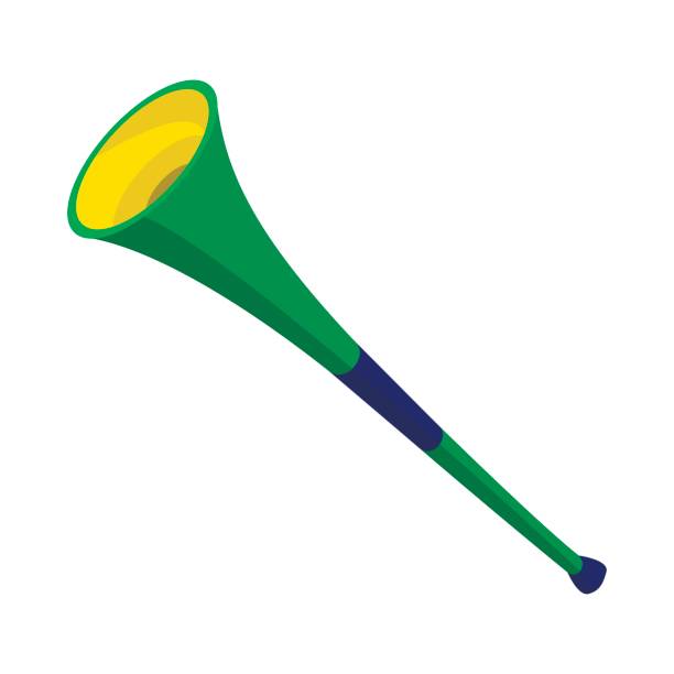 vuvuzela trompete symbol, cartoon-stil - wind instrument audio stock-grafiken, -clipart, -cartoons und -symbole
