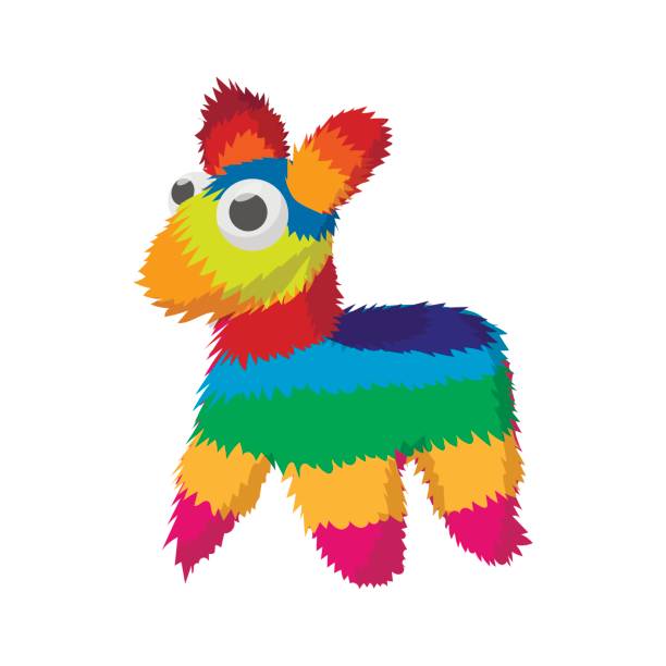 Colorful donkey icon, cartoon style Colorful donkey icon in cartoon style on a white background mexican mule stock illustrations