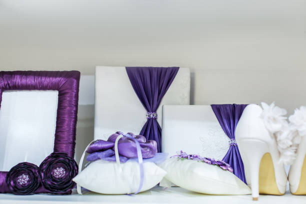 istock Set of bright wedding accessories 673486668