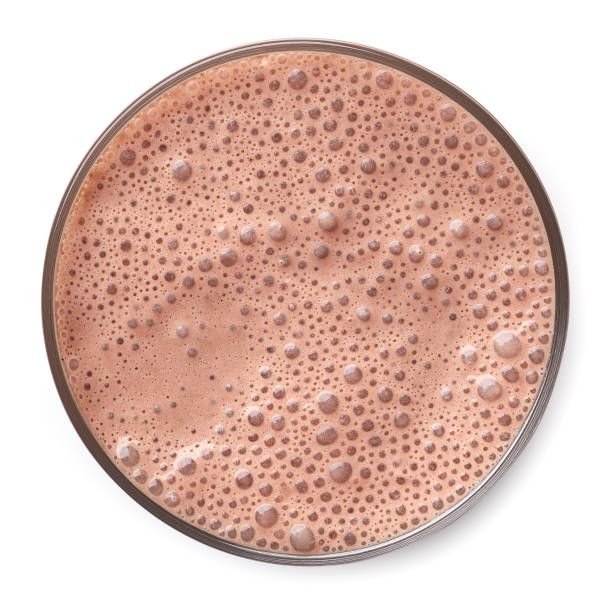 istock Glass of chocolate milkshake 673492258