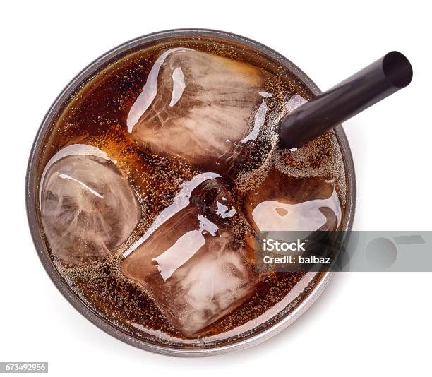 Glass Of Cola Stock Photo - Download Image Now - High Angle View, Cola, Soda