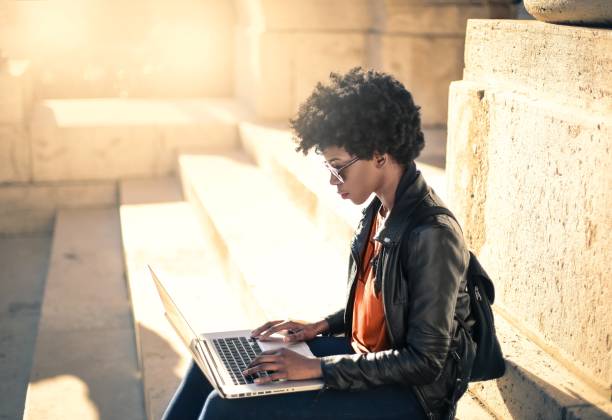 istock Woman working on the stairs 673493418