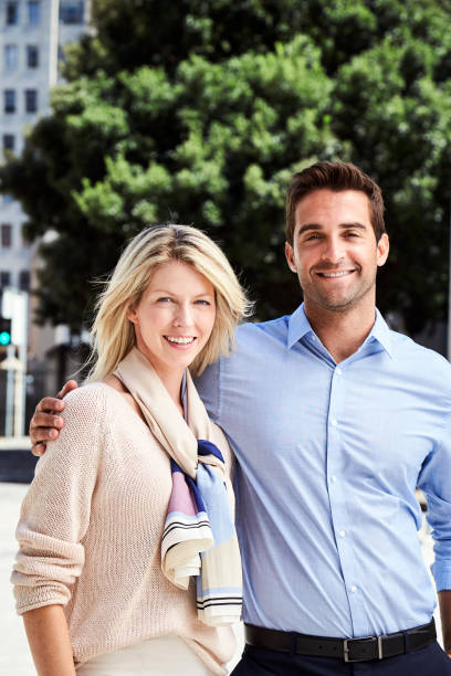 istock Casual couple in town 673503444