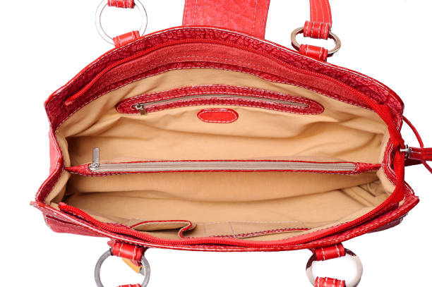 istock Leather female bag on a white background 673510972