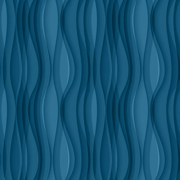 blaue nahtlose wellenförmige hintergrund textur. - swirl blue textile backgrounds stock-grafiken, -clipart, -cartoons und -symbole