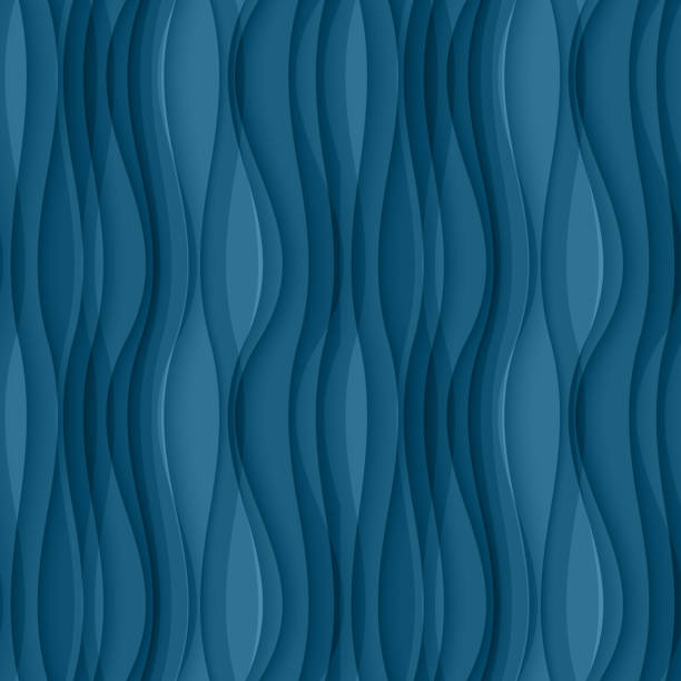 синий бесшовный волнистый фон текстуры. - swirl blue textile backgrounds stock illustrations