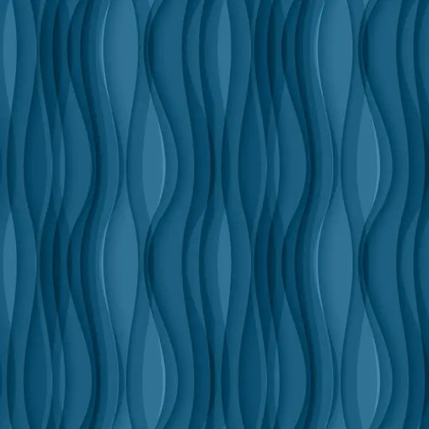 Vector illustration of Blue seamless Wavy background texture.