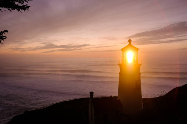 istock Heceta Head Lighthouse at sunset, built in 1892 673517882