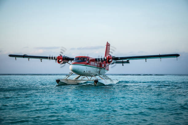 istock Seaplane in the ocean lagoon 673532744