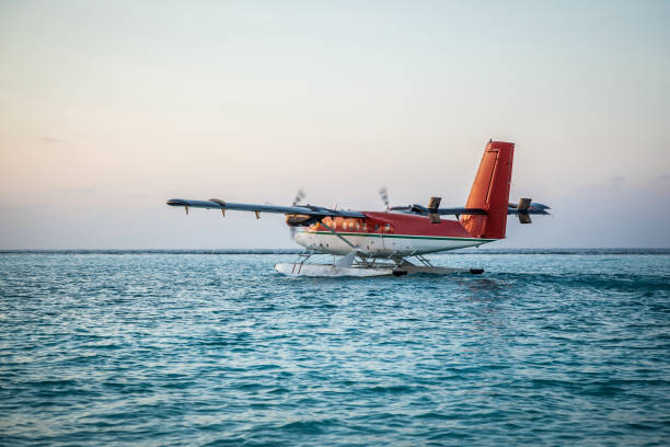istock Seaplane in the ocean lagoon 673534850